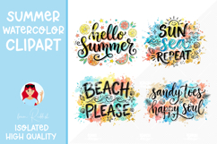 Summer Quotes Watercolor Cliparts Product Image 1