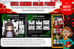 210 Cute Kawaii Coloring Pages for Kids Christmas games Product Image 1