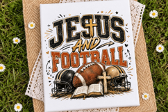 Jesus and Football PNG, Christian Football Sublimation,Faith Product Image 3