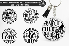 Round Christmas Keychain SVG Design - Believe in the magic Product Image 1