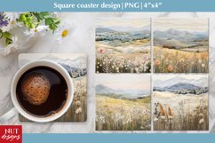 3D felted sublimation, boho spring coaster, 3D boho coaster Product Image 1