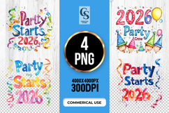2026 Party Watercolor Clipart PNG Product Image 1