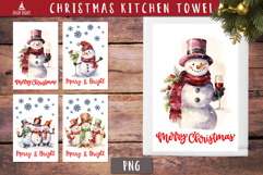 Funny Winey Snowman Vintage Christmas Kitchen towel Product Image 1