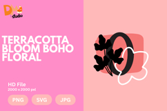 Terracotta Bloom Boho Floral Monogram Product Image 1
