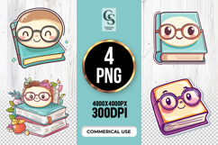 Kawaii Book Character Cute Clipart Sublimation PNG Product Image 1