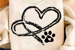 Dog Paw Heart Svg, Valentines Day SVG Product Image 2