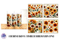 Watercolor Sunflowers 20 OZ Tumbler Sublimation design Product Image 1