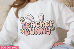 Teacher bunny PNG, Retro Teacher Easter Sub Product Image 1