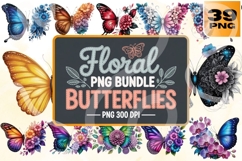 Floral Butterfly PNG Bundle Product Image 1