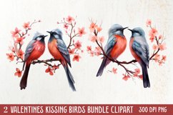 Breeds of Valentine Kissing Birds, Valentine's Day Clipart Product Image 1
