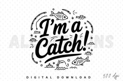 sublimation, fishing, catch, fish, boat, fishing rod, hook, ocean, water, sea, line art, vector, illustration, graphic, design, humorous, fun, cute, playful, nautical, hobby, sport, angling, marine, decorative, simple, minimal, black and white, cartoon, h