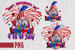 Patriotic Gnome July 4th Sublimation PNG Product Image 1