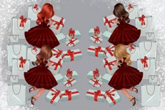 Clipart christmas, Xmas Clipart, Christmas girl clipart Product Image 5