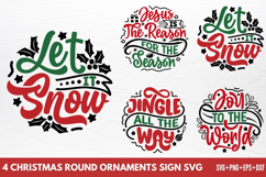 Christmas Round Ornaments Sign SVG Product Image 1