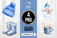 Winter Snowman Clipart Sublimation PNG Product Image 1