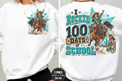 100 Days of School Cowgirl Front Back, Rodeo 100 Days Front Product Image 1