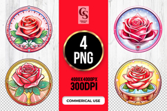 Red Rose Flower Clipart Sublimation PNG Product Image 1