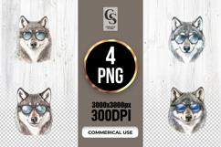 Cool Wolf Sunglasses Clipart PNG Product Image 1