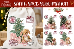 Christmas Rabbit Santa Sack, Christmas Tree Santa Sack PNG Product Image 1