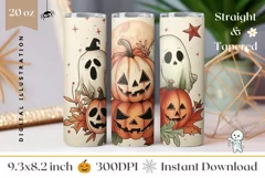 Vintage Halloween Tumbler, Spooky Halloween Sublimation Product Image 1