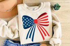 Bow American flag svg | 4th of july Svg | Shirt Svg Product Image 2