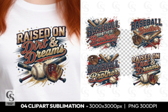 Raised on Dirt and Dreams Baseball Sublimation PNG Product Image 1