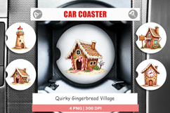 Quirky Gingerbread Village Car Coaster Product Image 1