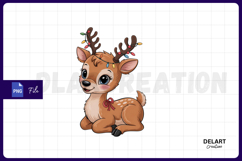 Cute Christmas Baby Reindeer Clipart Sublimation PNG Design Product Image 1