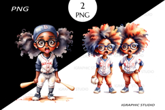 Baseball Girl Clipart, Sport Clipart Product Image 1