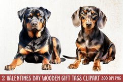 Valentine Pet Dogs Clipart, Valentine Pets Clipart Product Image 1
