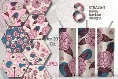 Boho Modern Flowers | 8 Skinny Tumbler Sublimation designs Product Image 1