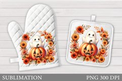 Halloween Oven Mitt Design. Halloween Square Pot Holder Product Image 1