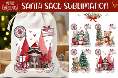 Christmas Raccoon Santa Sack, Winter Santa Sack Designs Product Image 1