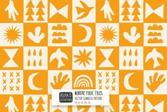 Nordic Folk Symbols Checkerboard Product Image 1