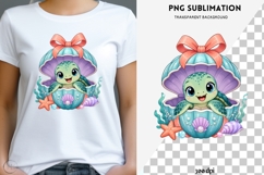 Cute Sea Turtle Clipart PNG | Under the Sea Baby Turtle Product Image 1