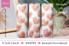 Glitter Love Hearts Tumbler Wrap, Valentine's Day Tumbler Product Image 1