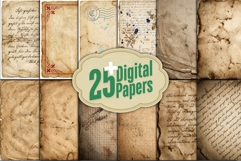 Vintage Ephemera Digital Paper Product Image 1