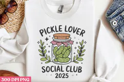 Pickle Lover Social Club 2025 PNG, Coquette Bow Positive Fun Product Image 2