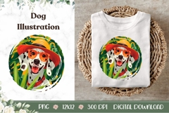 Summer Dalmatian Dog Illustration, Summer Dalmatian Dog PNG Product Image 1