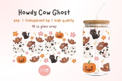Howdy Cowboy Ghost Halloween Libbey Glass Wrap PNG Product Image 1
