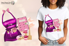 Nail Apron Sublimation PNG Pink Beauty Quote Design Product Image 2
