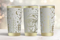 20 oz Tumbler laser svg|Christmas Baby Highland Cow wrap Product Image 2