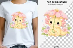 Pastel kawaii axolotl png design for T-shirts Product Image 1