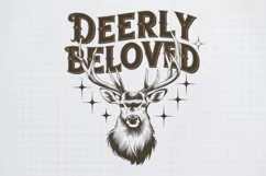 Vintage Funny Sarcastic Animal Deerly Beloved PNG Product Image 1