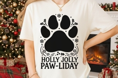 Holly Jolly Pawliday Svg, Dog Christmas Svg, Dog Paw Svg. Product Image 2
