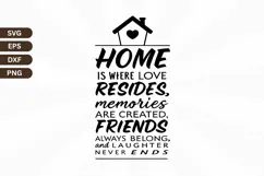 Home is where love resides Family Quotes SVG Design Product Image 1