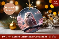 Christmas Ornament PNG, Cute Owl Ornament Sublimation PNG Product Image 1