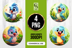 Cute Blue Bird Clipart Sublimation PNG Product Image 1