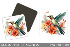 Hummingbird Magnet Design. Hummingbird Magnet Sublimation Product Image 1