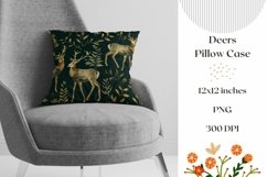 Deers Pillow Case Design, Forest Pillow Sublimation Design Product Image 1